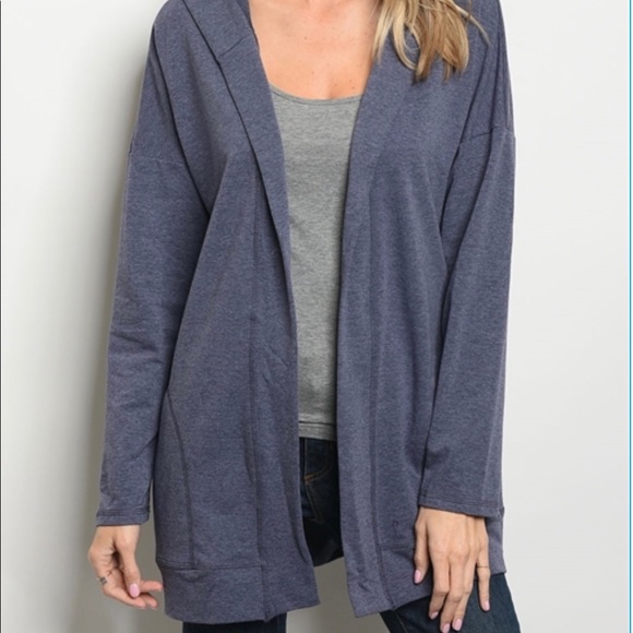 Very J Tops - Open Front Hoodie Cardigan